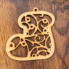 Wooden Sock Stocking tree decoration ornate